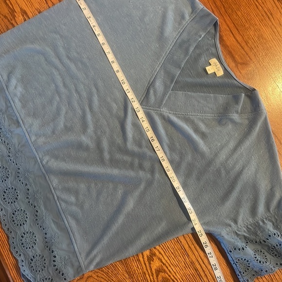 Style & Co women’s Lace trimmed relaxed fit tunic top ribbed knit dolman slv Lrg - Picture 8 of 11